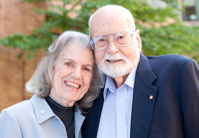 Dr. Donnall Thomas and his wife Dottie pose together. 